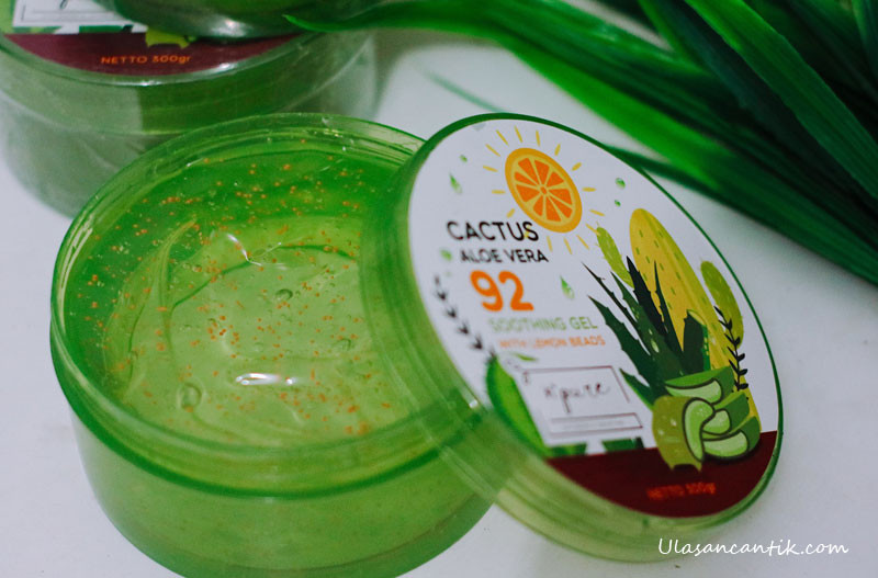 Review N’pure Cactus Aloe Vera 92 Soothing Gel With Lemon Beads